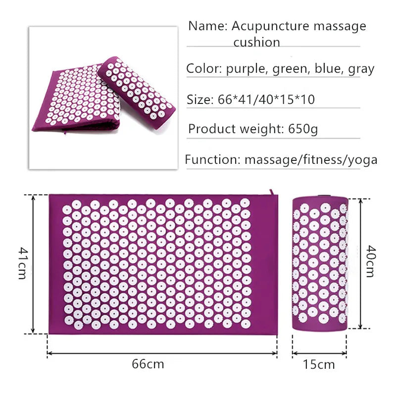 Acupressure Yoga Mat & Massage Cushion Set