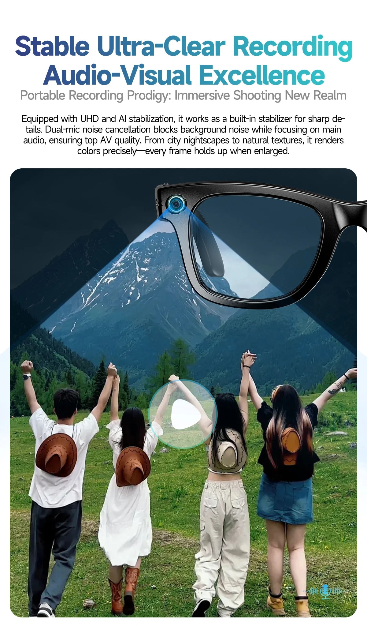 Premium AI Smart Sunglasses with Camera, Translation & Bluetooth Calls