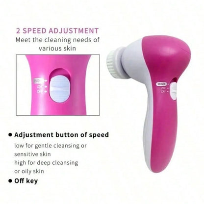 5 in 1 Electric Facial Cleansing Brush Set