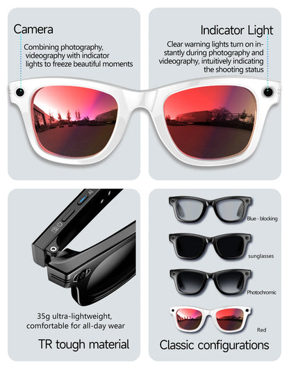 Premium AI Smart Sunglasses with Camera, Translation & Bluetooth Calls