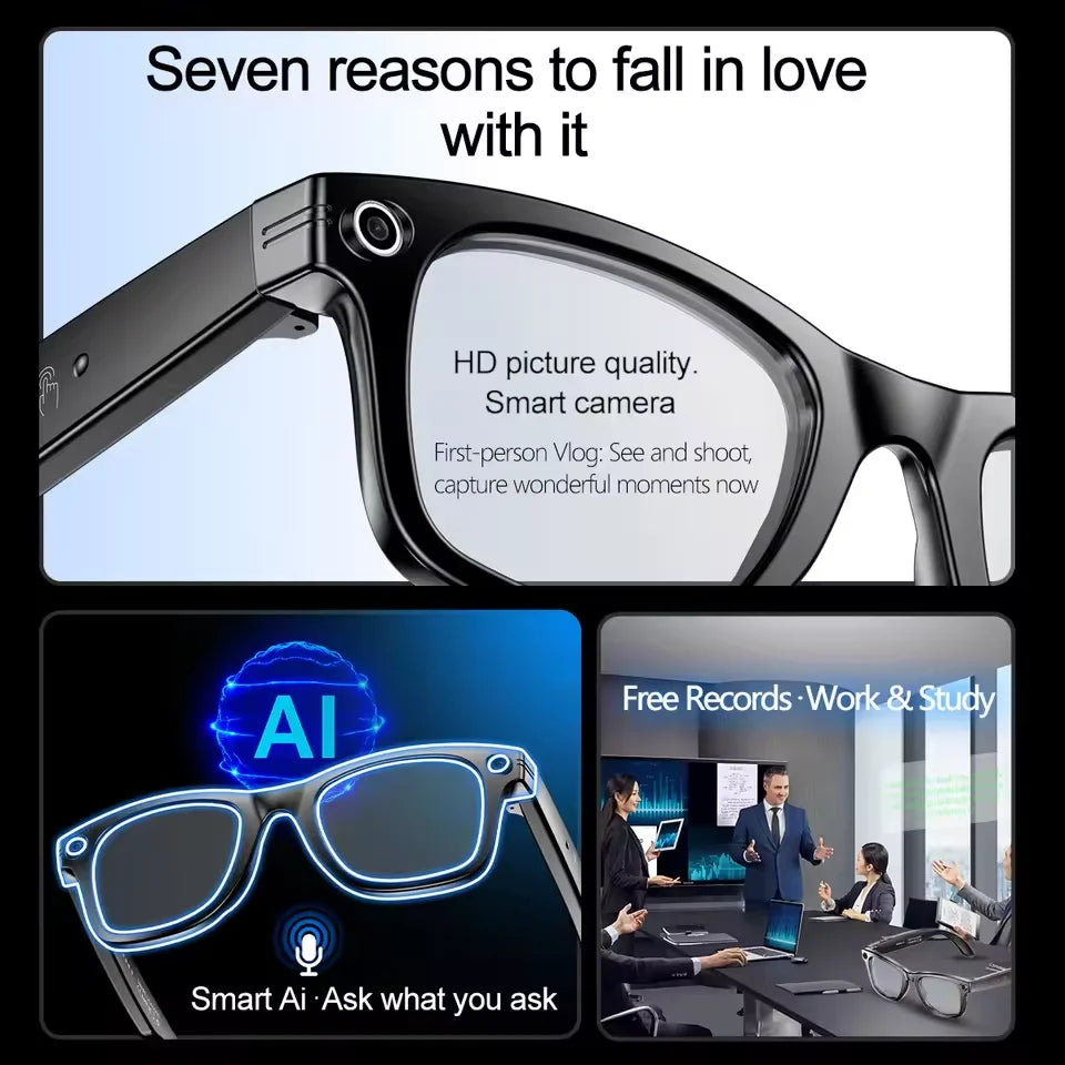 Premium AI Smart Sunglasses with Camera, Translation & Bluetooth Calls