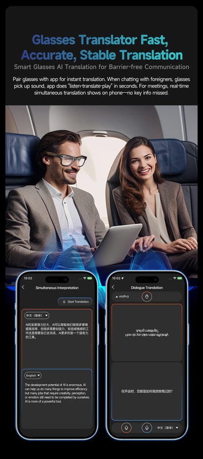 Premium AI Smart Sunglasses with Camera, Translation & Bluetooth Calls