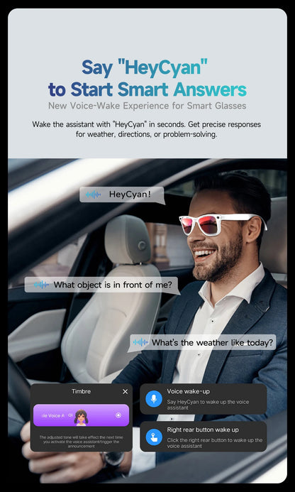 Premium AI Smart Sunglasses with Camera, Translation & Bluetooth Calls