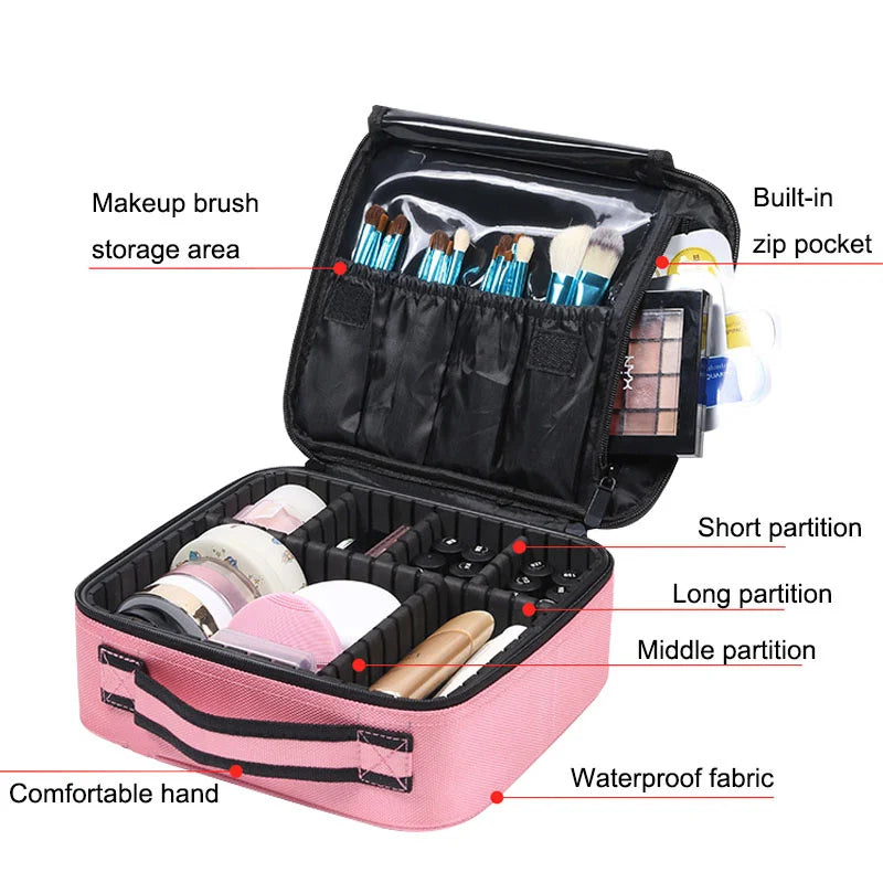Portable Partition Makeup Bag