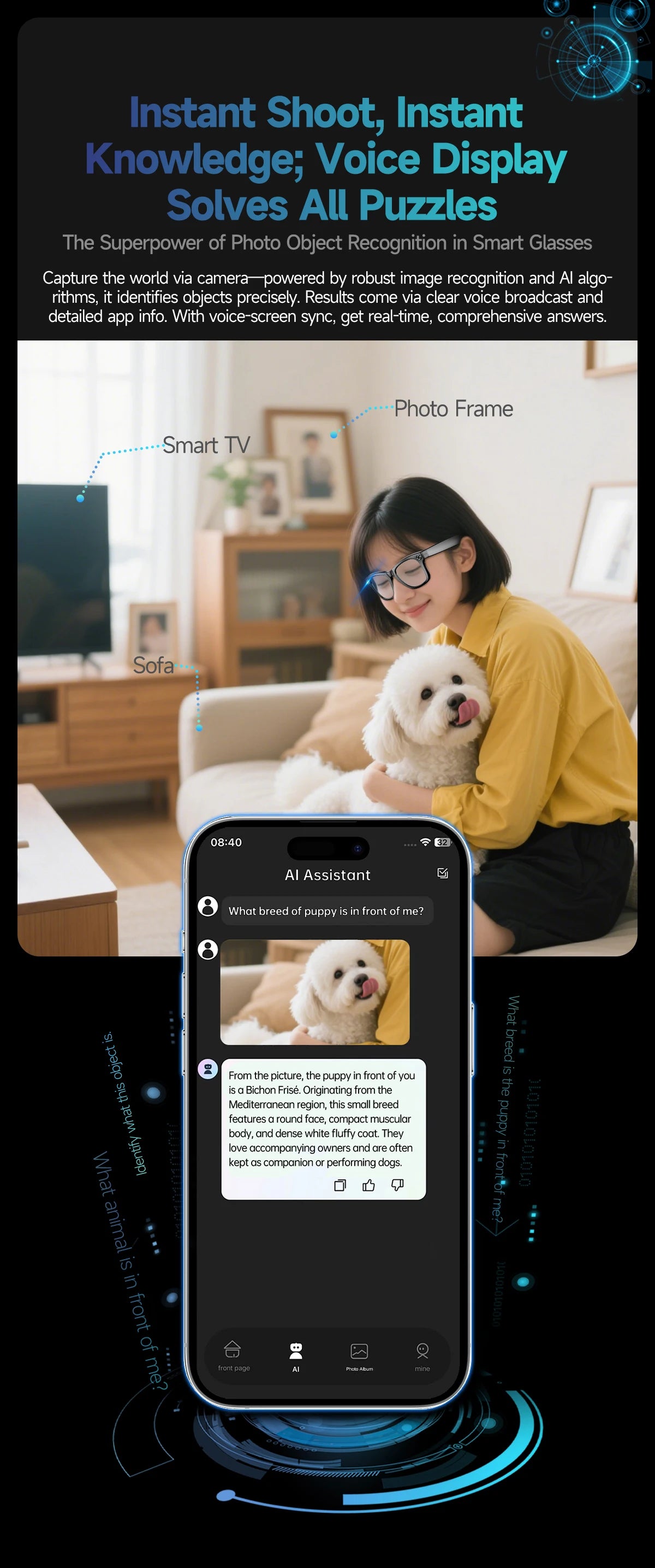 Premium AI Smart Sunglasses with Camera, Translation & Bluetooth Calls