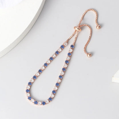 Adjustable Rainbow Cubic Zirconia Tennis Bracelet for Women | Colorful Stone Bracelet