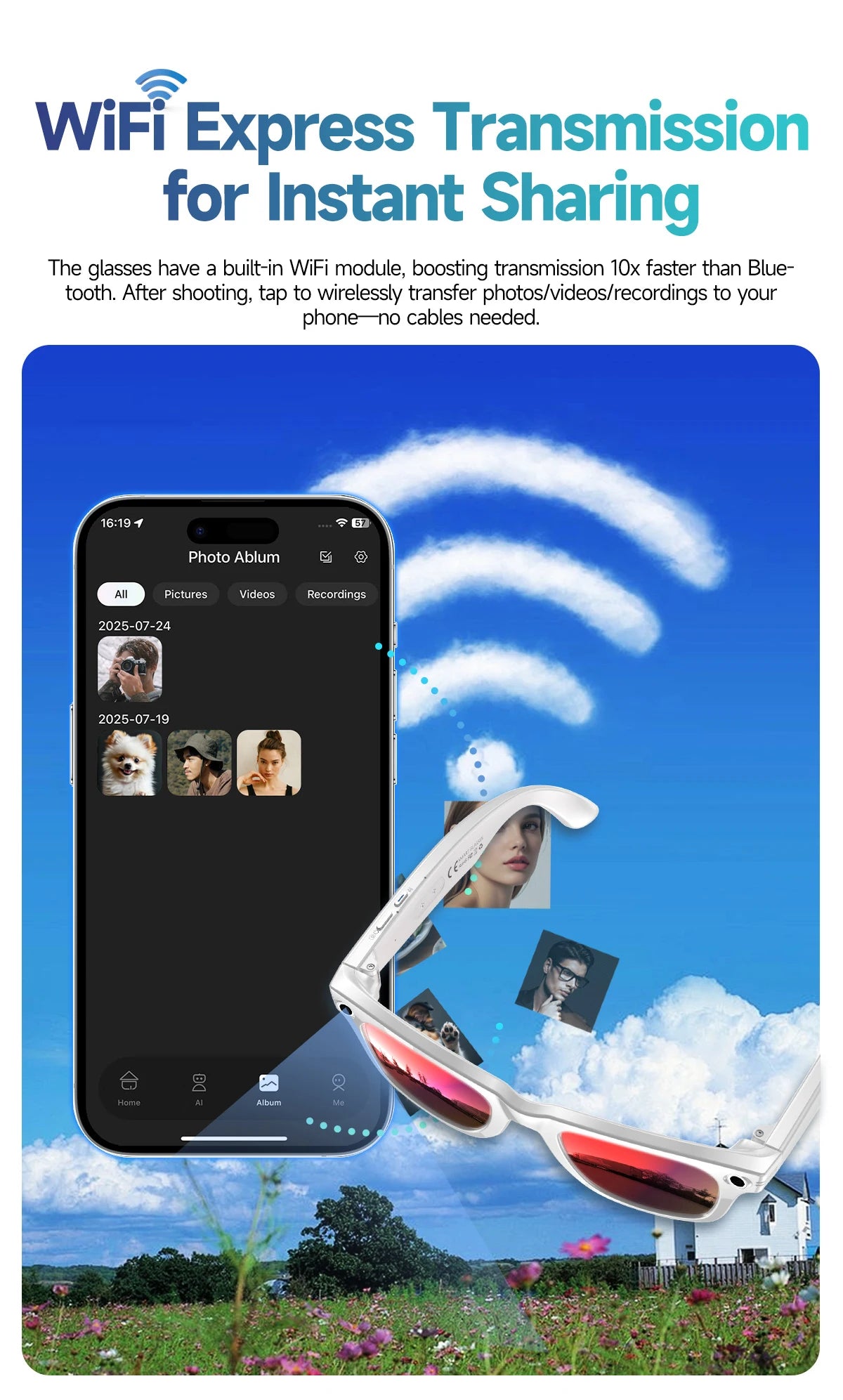 Premium AI Smart Sunglasses with Camera, Translation & Bluetooth Calls