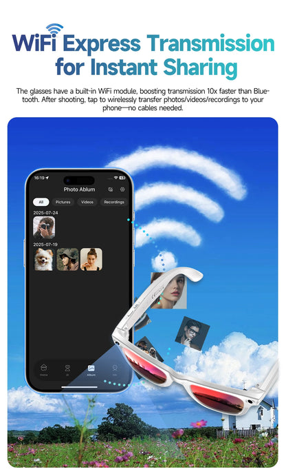 Premium AI Smart Sunglasses with Camera, Translation & Bluetooth Calls