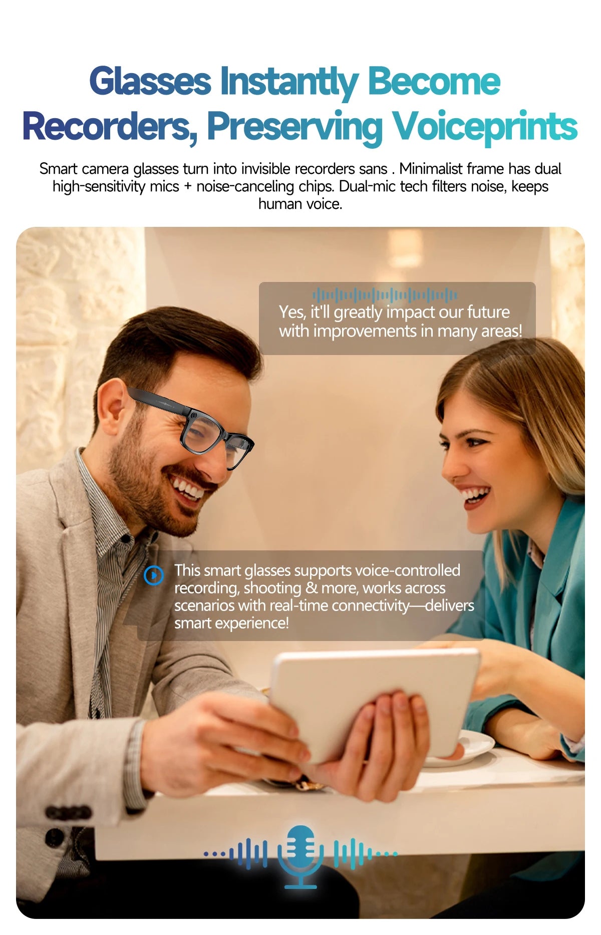 Premium AI Smart Sunglasses with Camera, Translation & Bluetooth Calls