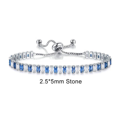 Adjustable Rainbow Cubic Zirconia Tennis Bracelet for Women | Colorful Stone Bracelet