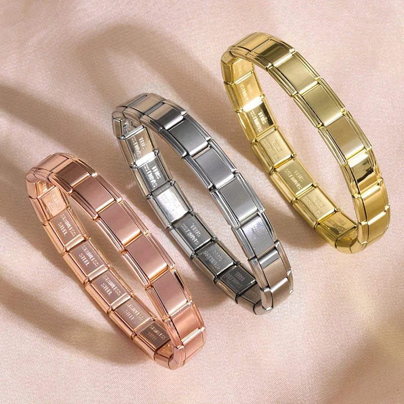 Italian Charm Bracelet (9mm) | Stainless Steel Modular Link Bracelet