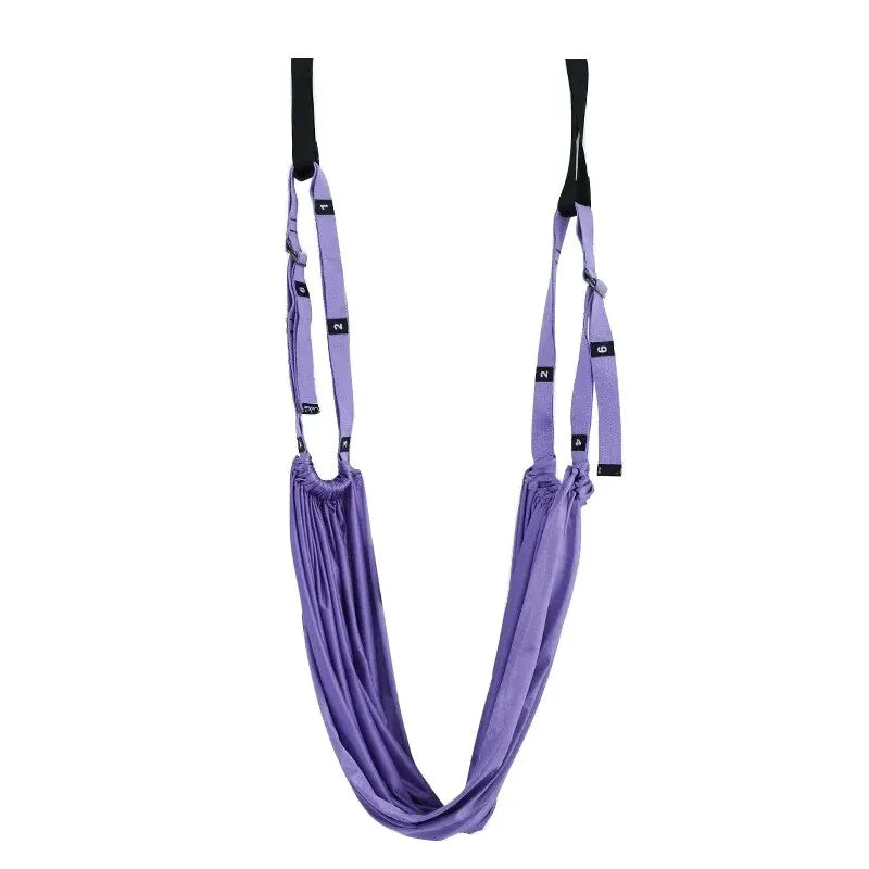 Aerial Yoga Strap with Door Anchor, Adjustable Stretch Training Belt