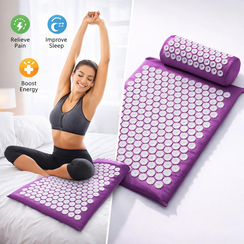 Acupressure Yoga Mat & Massage Cushion Set